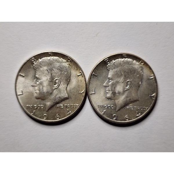 Two United States Kennedy 90% Silver Half Dollars ~ FACE VALUE $1.00