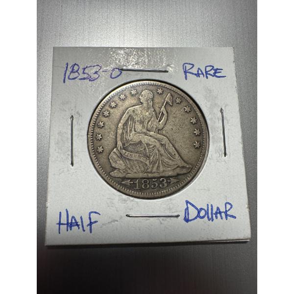 1853-O United States Seated Liberty Half Dollar - Incredible Coin - Great Piece of History