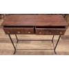 Image 2 : Sofa Table with 2 Drawers - Comes with Brand New Custom Cut Glass Top, not pictured