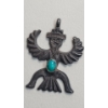 Image 8 : (4) Necklace Pendants With Turquoise Colored Stones Including Some Sterling Silver