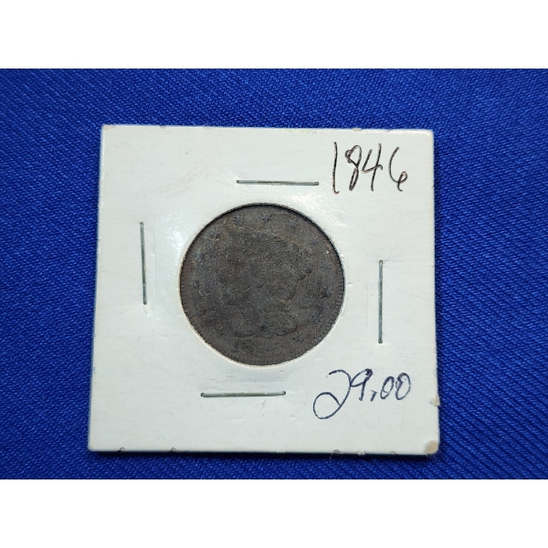 United States 1846 Braided Hair Large Cent 