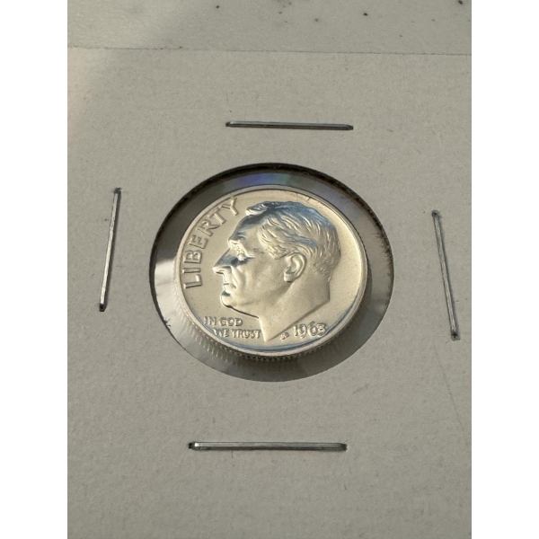 Rare 1963-P United States Roosevelt Silver Proof Dime - Hard To Find In This Condition