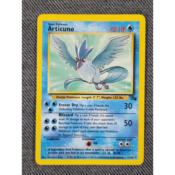 Articuno 17/62 Non Holo Rare Vintage Fossil Pokemon Trading Card ~ NM/LP Condition! 
