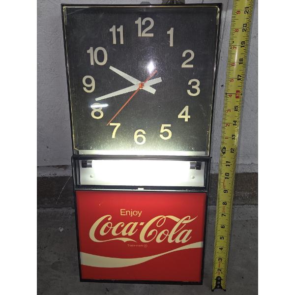 Great Collection Of Vintage Bottles, Seven Unique Tin Coca Cola Signs And Awesome Vintage Clock
