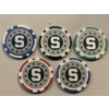 Image 2 : Rare Big Ten Michigan State Spartans - Clay Poker Chip Set - Mint Condition - Complete Set 5 Chips