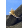 Image 2 : 14K Gold Emerald Cut Open Setting Ring With Side Diamonds - Size 5 - Weight: 2.3g