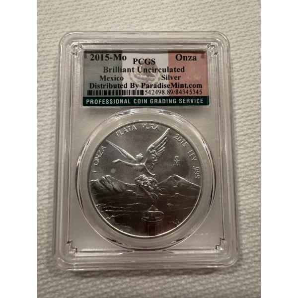 2015 1 oz .999 Silver Mexico Libertad PCGS Brilliant Uncirculated Coin - Incredible Coin