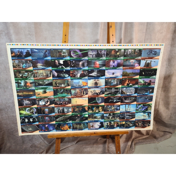 Large Uncut Sheet of 1997 Topps Star Wars Widevision Trading Cards 