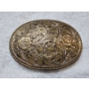Image 1 : Silver-Plated Belt Buckle 86.4g - Flower Style Engraving