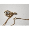 Image 3 : 14K Gold Necklace w/ Teardrop Gemstone Pendant - 18in - TW: 3.9g