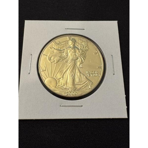 2000 United States One Ounce Silver Eagle .999 Fine Coin - Mint Condition - Incredible Toning