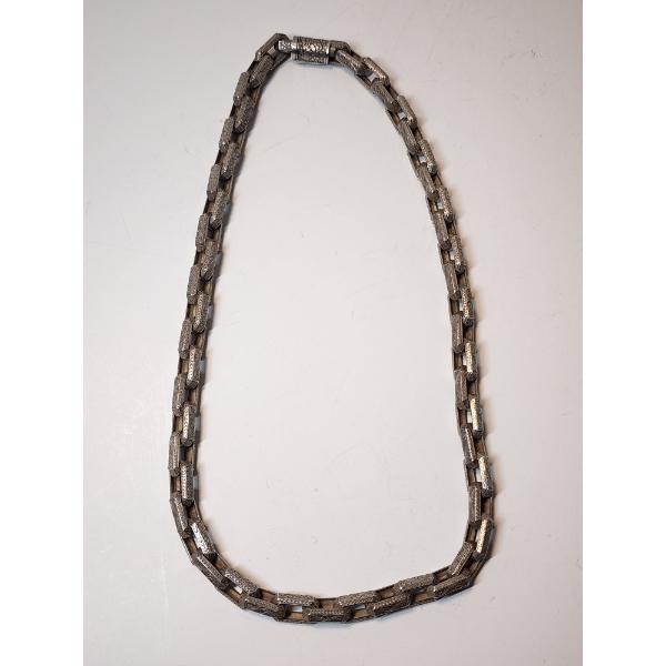 Sterling Silver Unique Link Chain Necklace- 24in - Total Weight: 150.2g