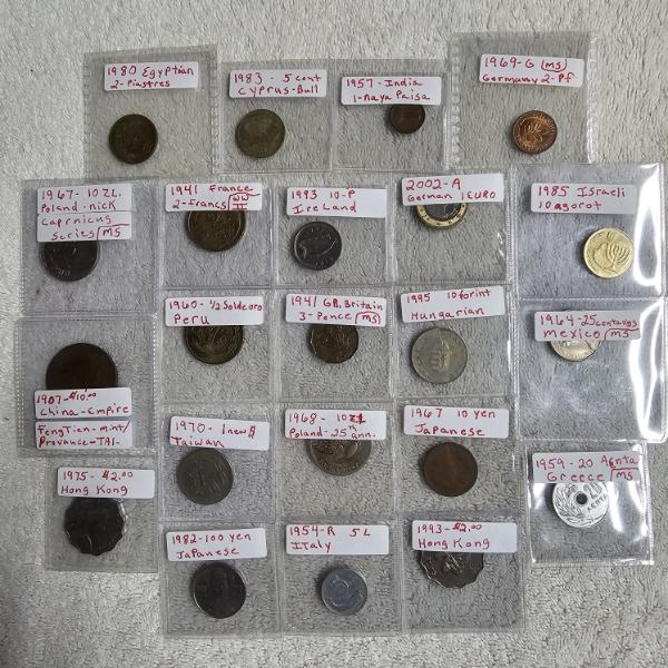 Mixed International Coin Collection ft Chinese, France, Great Britain, And Other Worldwide Coins