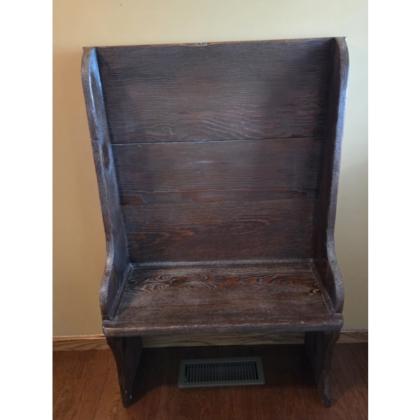 Louisville Home Pickup - Antique Parsons Chair / Bench 30 W x 15 D x 48" Tall - Solid Wood - Ex Cond