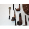 Image 3 : Vintage Wood Corner Cigar Pipe Stand With Assorted Pipes - Great Condition! 