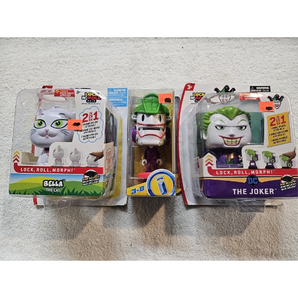 Lot of (3) Collectible Figures ft. The Joker and Bella the Cat!!! - Figures are 6" Tall, Sealed/NIB!