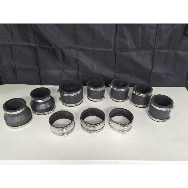 Lot of 10 Assorted FERNCO Flexible Pipe Coupling
