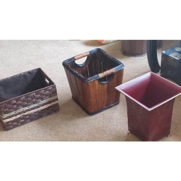 Set Of 3 Items As Shown - Floor Baskets 