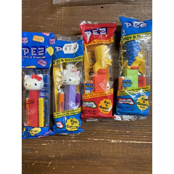 4 Pez Dispensers - Includes 2 Simpsons & 2 Hello Kitty