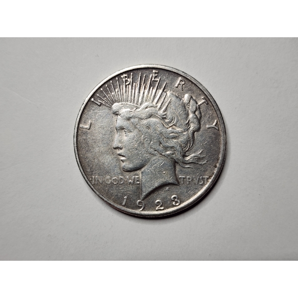 UNITED STATES 1923-S SILVER PEACE DOLLAR WITH LIGHT RIM TONING ~ Minted at the San Francisco Mint!
