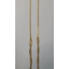Image 4 : 14K Yellow Gold V-Line 16" Braided Herringbone Necklace - Weight: 3.9g