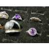 Image 5 : Gorgeous Sterling Silver Rings Ft. Purple Star Ruby & Other Purple Stones - Total Weight: 23 Grams