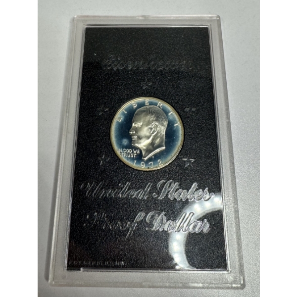1972 United States 90% Silver Eisenhower Proof Dollar - Incredible Condition  