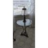 Image 1 : PICKUP IN NORTHFIELD - Round Glass Top Occasional Table 18" Diam 20" Tall - See Pics 