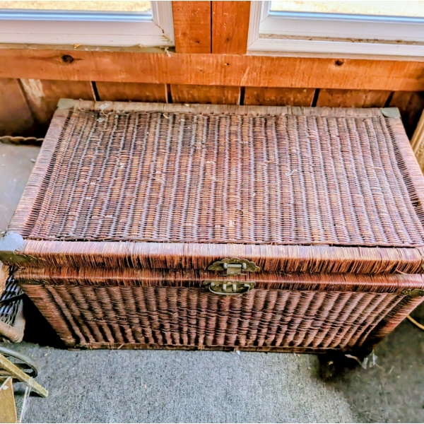 Brown Wicker Storage Trunk 35' long 20' Deep 20' Wide