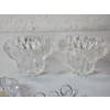 Image 4 : Set of 12 Lead Crystal Glass Salt Cellars with Spoons & 2 Crystal Candle Holders