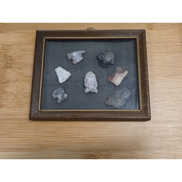 Vintage Frame With Arrowhead And Native Artifacts 
