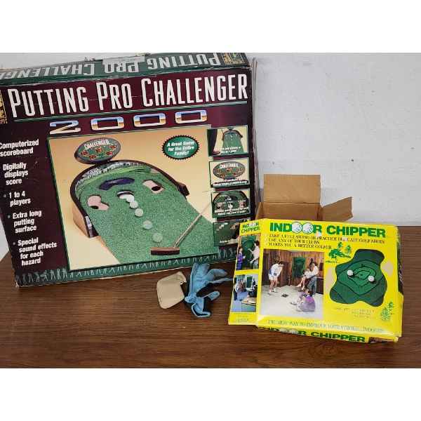 Putting Pro Challenger 2000, Indoor Chipper, and Box of Golf Balls 