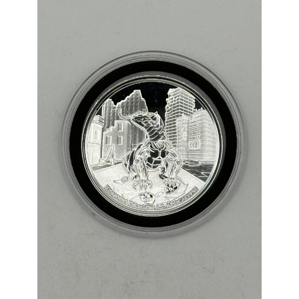 2022 Tokelau $2 Komodo Dragon Apocalypse Round - 1oz .999 Silver
