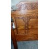 Image 4 : 2 Pc Wooden Bed - 58" Width -  Superior Carved Headboard & Footboard
