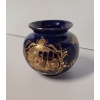 Image 1 : Vintage Limoges Porcelain Vase - Deep Cobalt Blue Glaze And Gold Gilt Accents