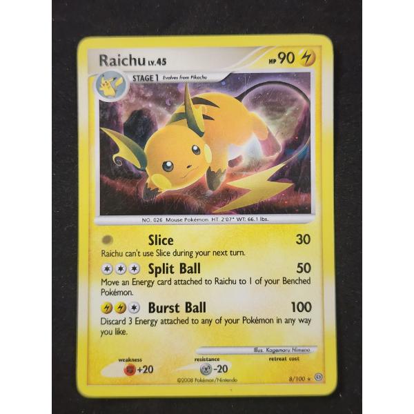 Raichu Lv.45 8/100 Holo Rare Vintage 2008 Pokemon Trading Card Raichu Lv.45 8/100 Holo Rare Vintage 2008 Pokemon Trading Card