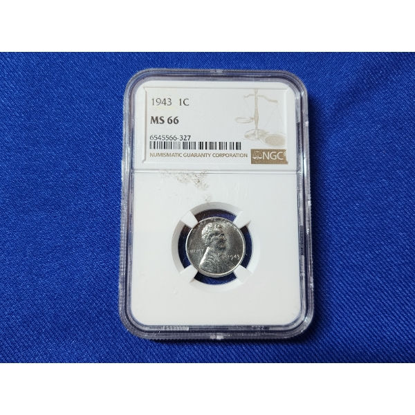 NGC MS 66 1943 Lincoln Steel Cent