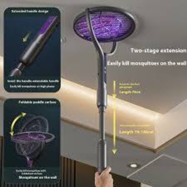 Rechargeable Electric Fly Swatter Racket With Telescopic Handle - NEW IN BOX!!!