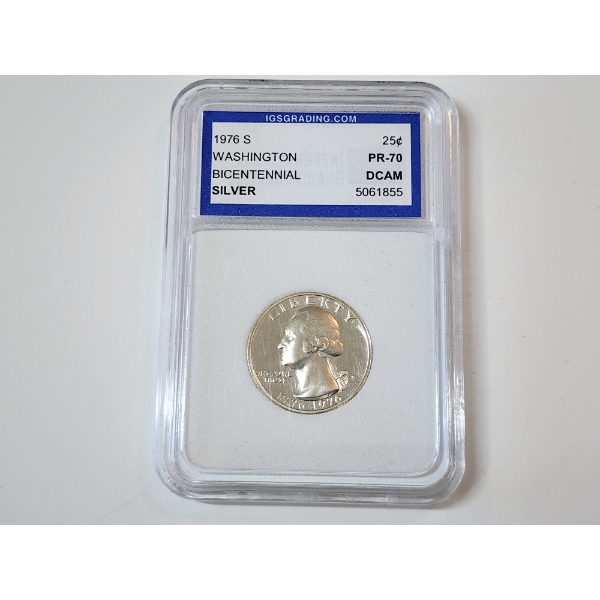 IGS GRADED PR 70 DCAM 1976-S U.S. Washington Bicentennial SILVER Quarter
