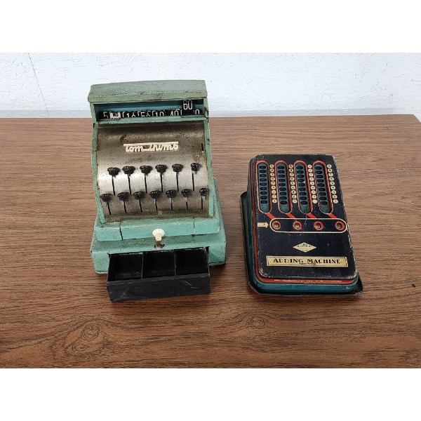 Vintage Metal Tom Thumb Toy Cash Register and Adding Machine