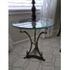 Image 2 : PICKUP IN NORTHFIELD - Round Glass Top Occasional Table 18" Diam 20" Tall - See Pics 