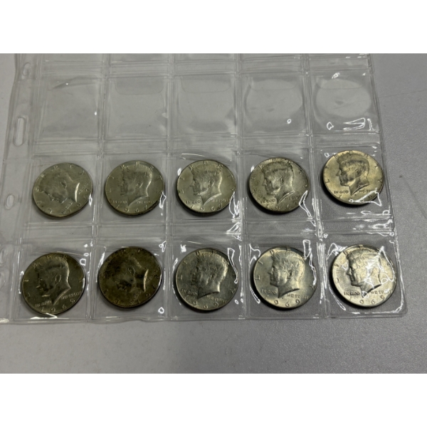 40% Silver Kennedy Half Dollars - FV $5.00 - Various Years