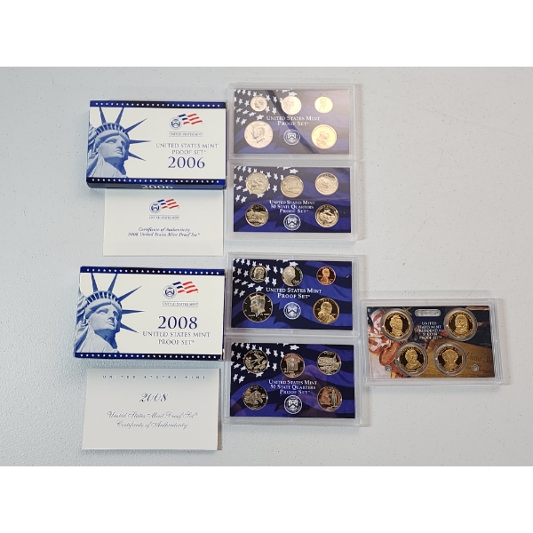 United States Mint 2006 & 2008 Proof Sets in Original Packaging 