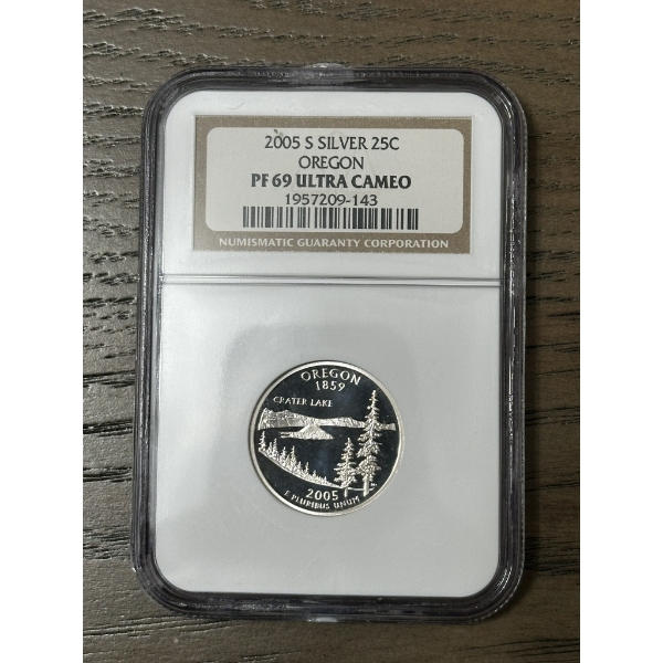 NGC PF69 Ultra Cameo 2005-S Silver State Quarter - Oregon