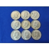 Image 1 : Lot of 9 Kennedy Half Dollars - Post 1964 - 40% Silver FV: $4.50