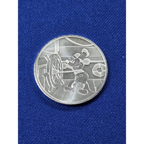 "1928" Disney Steamboat Willie Mickey Mouse .999 One Troy Silver Ounce Coin