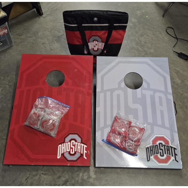 Ohio State Corn Hole Boards & Bags And 21''x18'' Insulated Cooler Bag