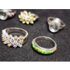 Image 5 : Gorgeous Sterling Silver Rings Ft. Topaz, Sapphire & More - Weighing Total of 17.1 Grams