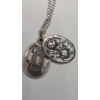 Image 5 : Sterling Silver Catholic Beaded Rosary & Sterling Silver Sliding Rose Necklace - Weight: 56.3g