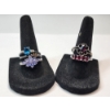 Image 1 : Five Assorted Sterling Silver Rings with Colorful Gemstones - TW: 10.9g 